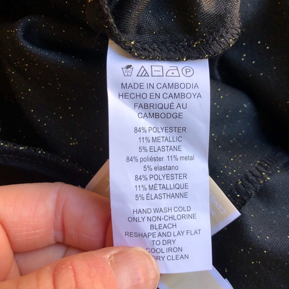 Michael Kors gold shimmer stretch Skirt NWT Large - Picture 5 of 8